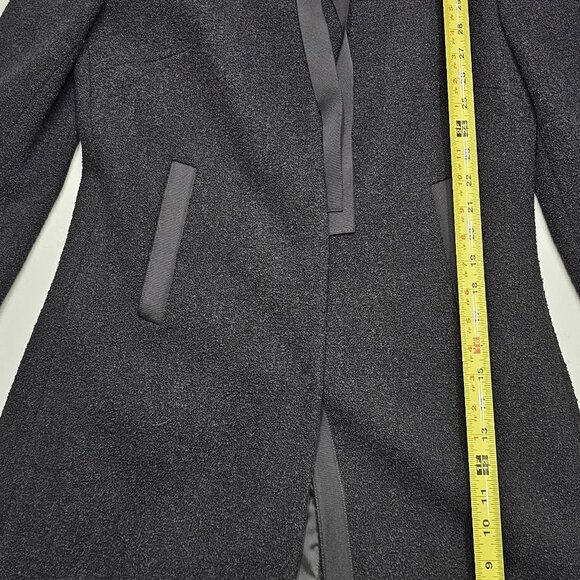 Elie Tahari - Black Wool-blend Coat w/removable rabbit fur collar - Picture 5 of 8